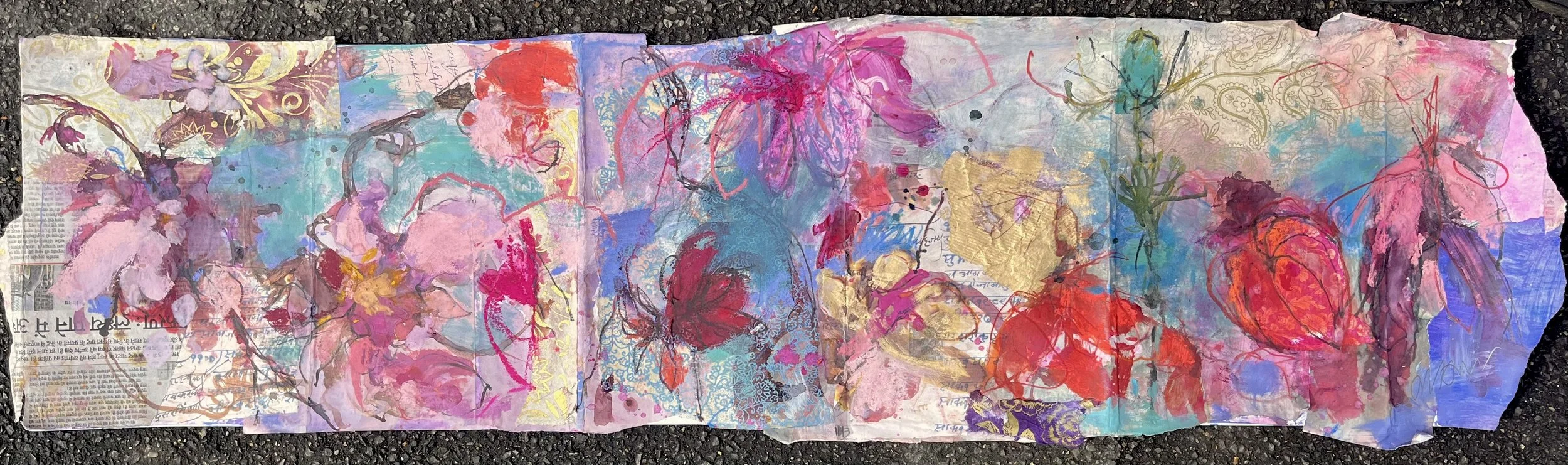 The Wild Table 
Mixed media on paper. Framed 
£1200. 133x 19 cm 