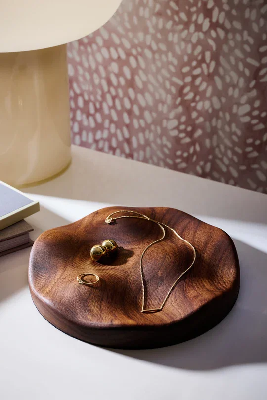 Topo Tray, Round, Walnut