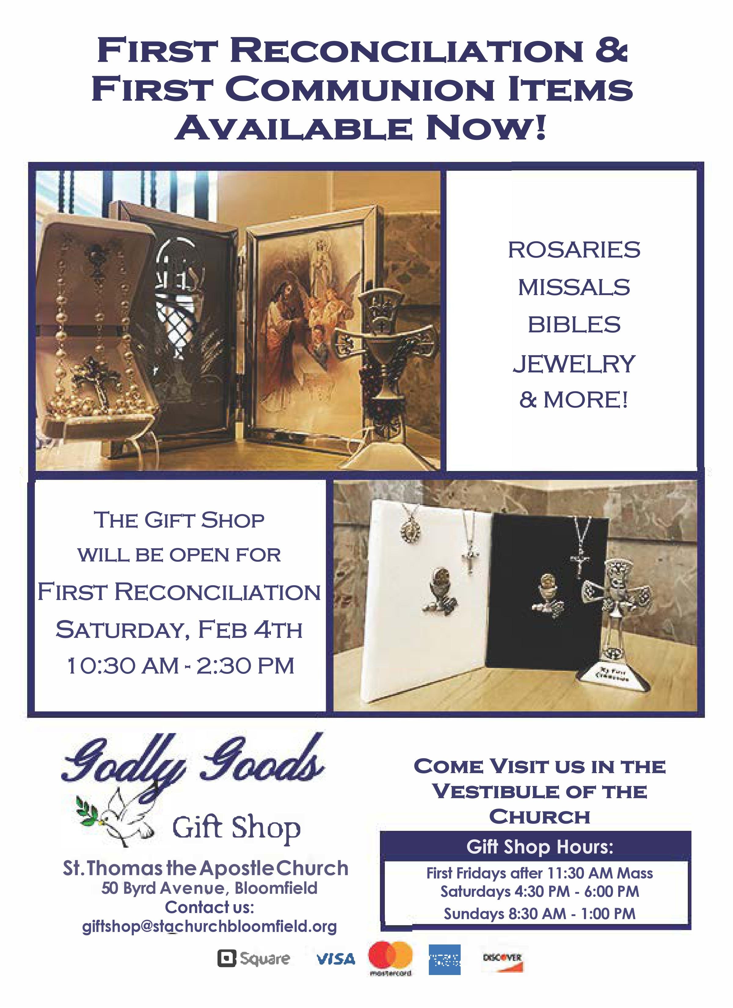 Gift Shop: First Reconciliation and First Communion Items Available Now ...