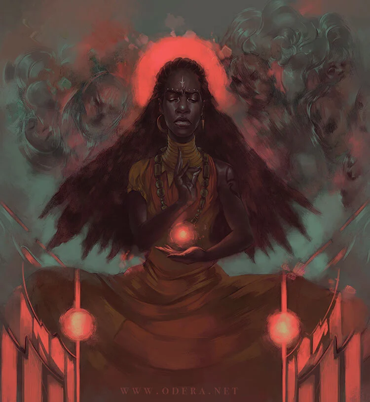 Angered Spirits.Illustration for Arkham Horror LCG: The Dunwich Legacy Deluxe Expansion by Fantasy Flight Games.Art Director: Zoe Robinson