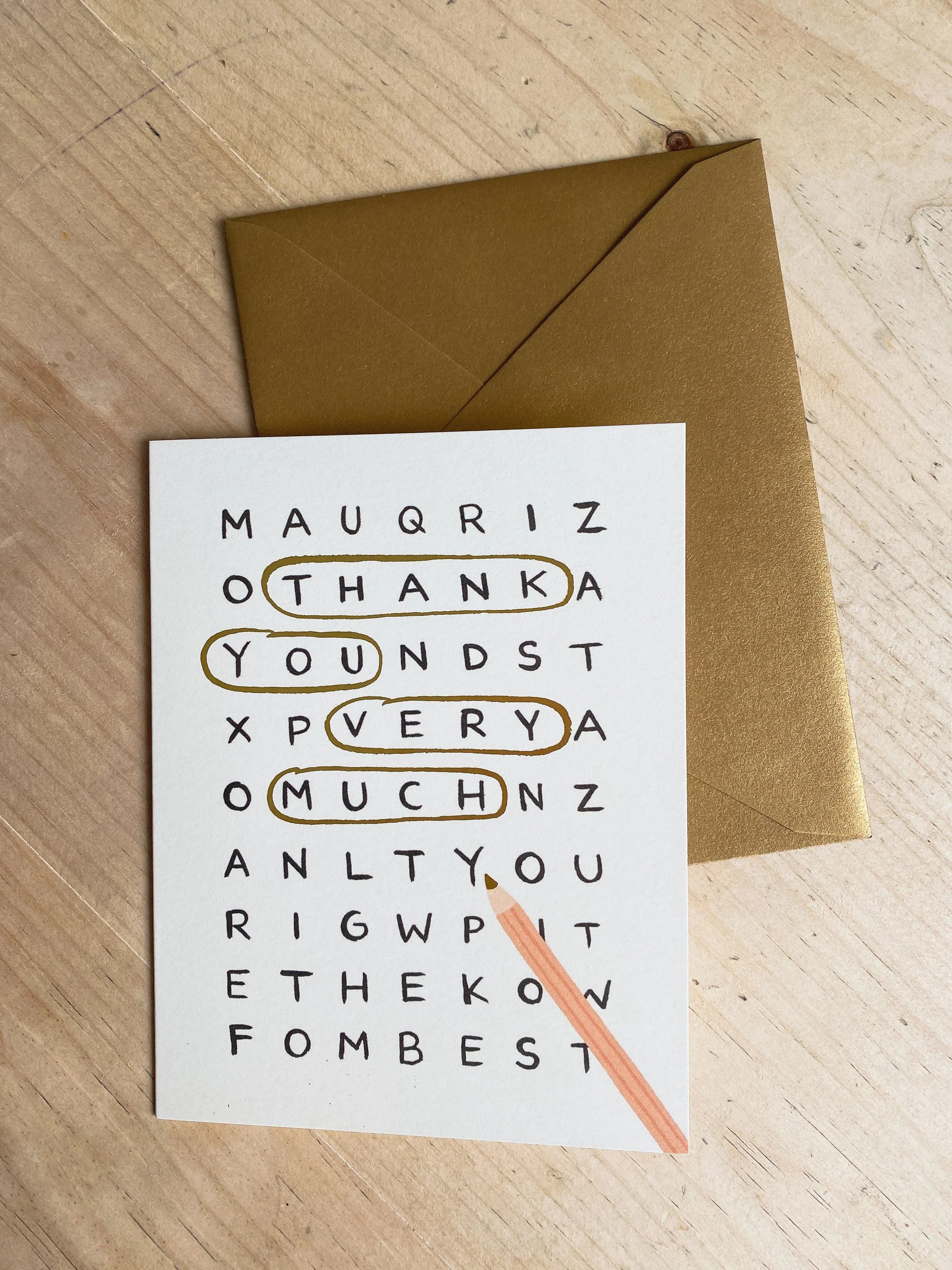 Thank You Very Much Wordsearch Card by Rifle Paper Company