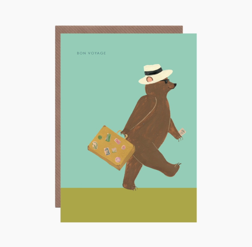 Bon Voyage Bear Card by Hutch Cassidy