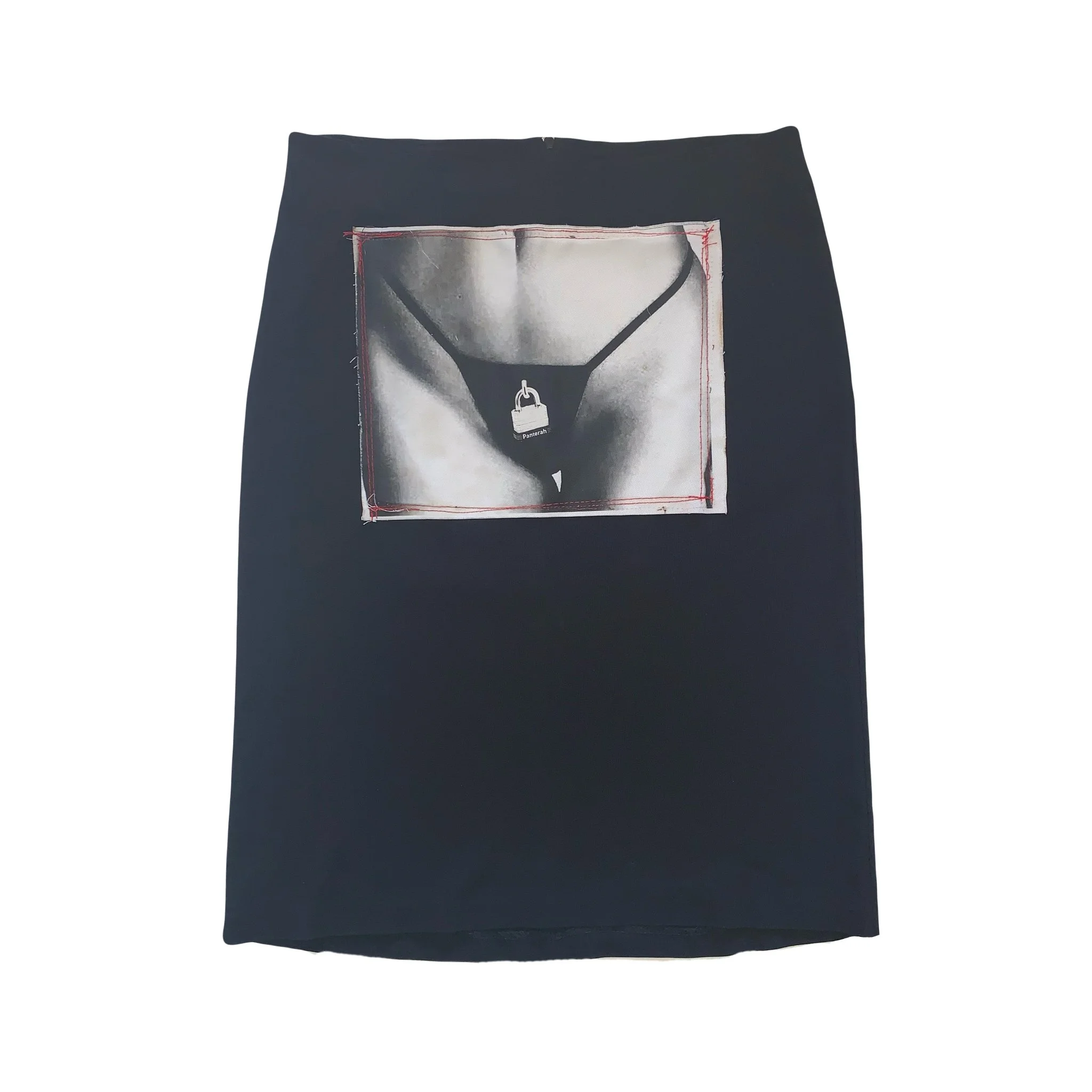 Panterah Padlock Thong Illusion Pencil Skirt