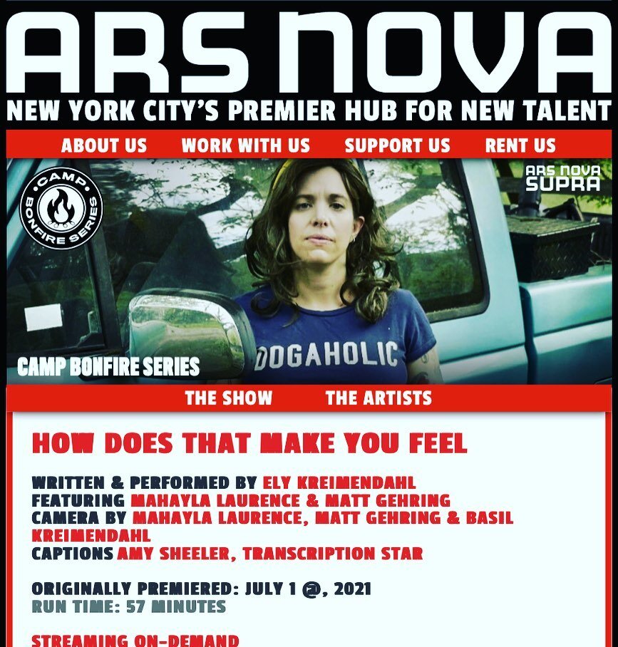 thank you everyone who showed up for my show last night! If you missed it, it&rsquo;s available for the next month on demand @arsnovanyc, as are the incredible shows by fellow CAMP residents @marinateeeeee @niccoloaeed @guslaugh @christiandluu @gabby
