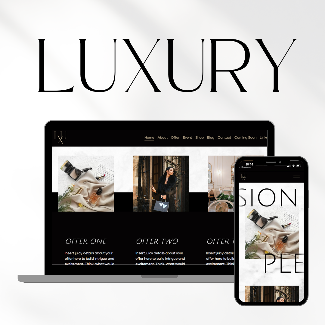 LUXURY Website Template — Unfiltered Entrepreneurs Branding