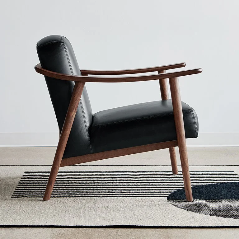 Gus* Modern Baltic Chair - Walnut/Char Leather