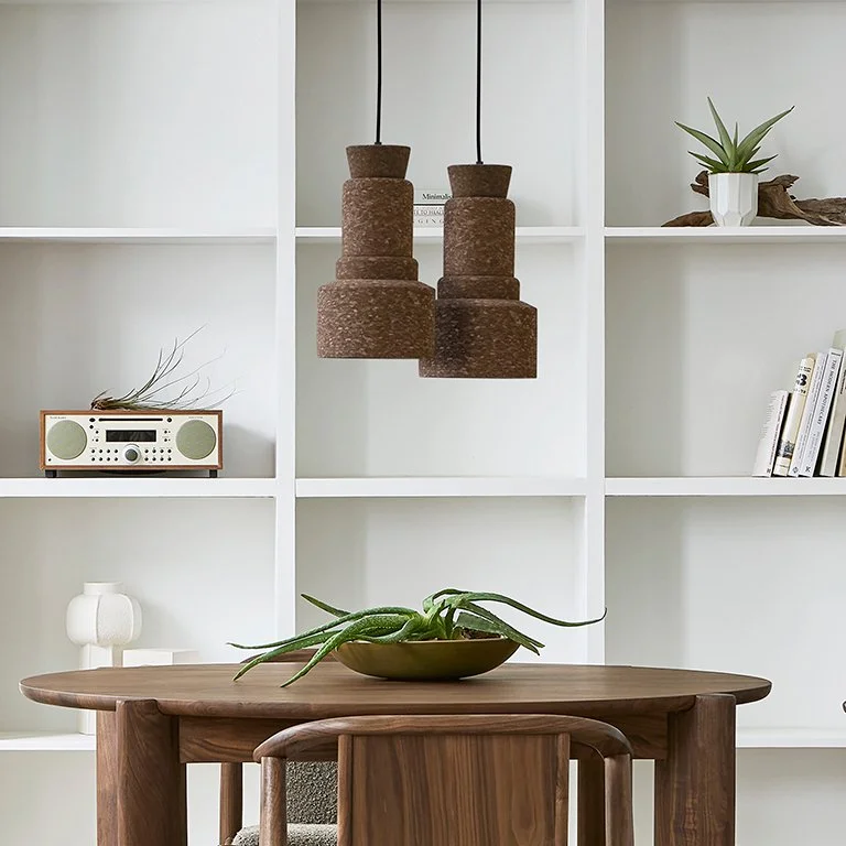 Gus* Modern Buoy Pendant Light - Carbonized Cork