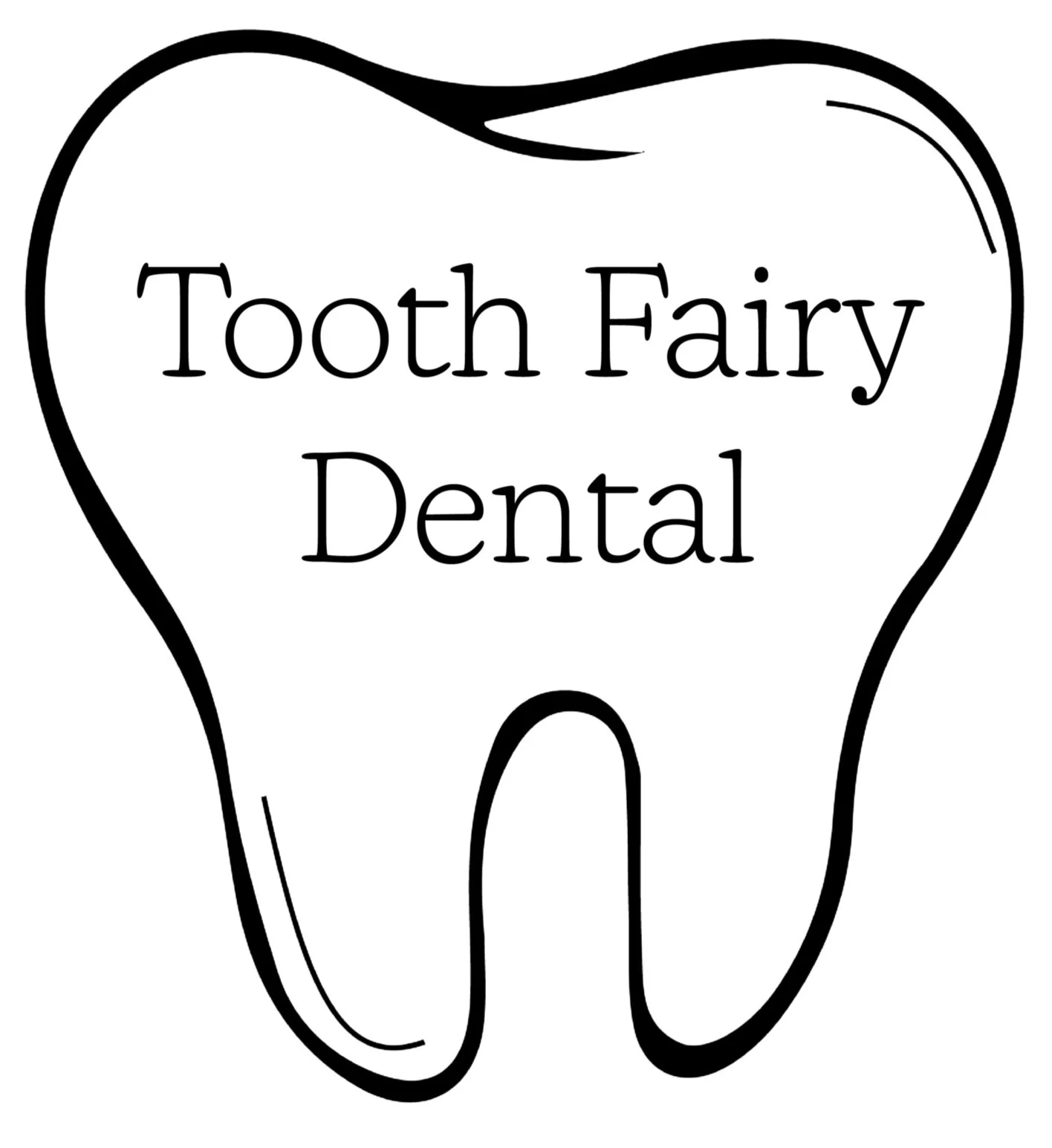 Primary Tooth Logo Design
“Tooth Fairy Dental main logo featuring a clean tooth outline with elegant typography, designed for a friendly and professional dental brand.”