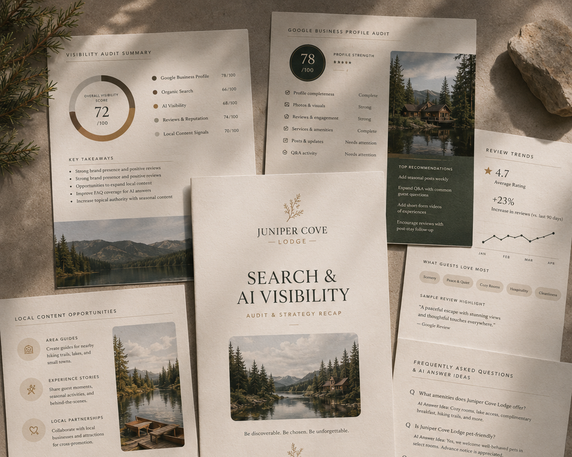 Juniper Cove Lodge Search and AI Visibility Audit Recap