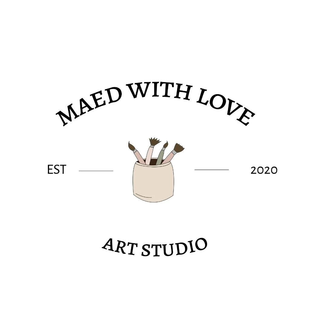 Primary Logo Design
“Maed With Love art studio logo featuring hand-drawn script typography and earthy tones, designed to reflect creativity and authenticity.”