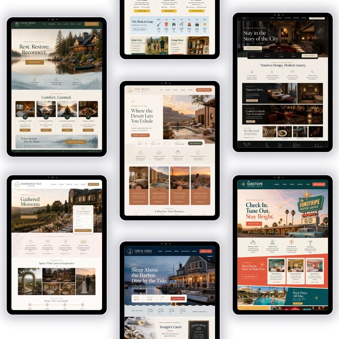 Hospitality Website Design Portfolio on Tablet Screens