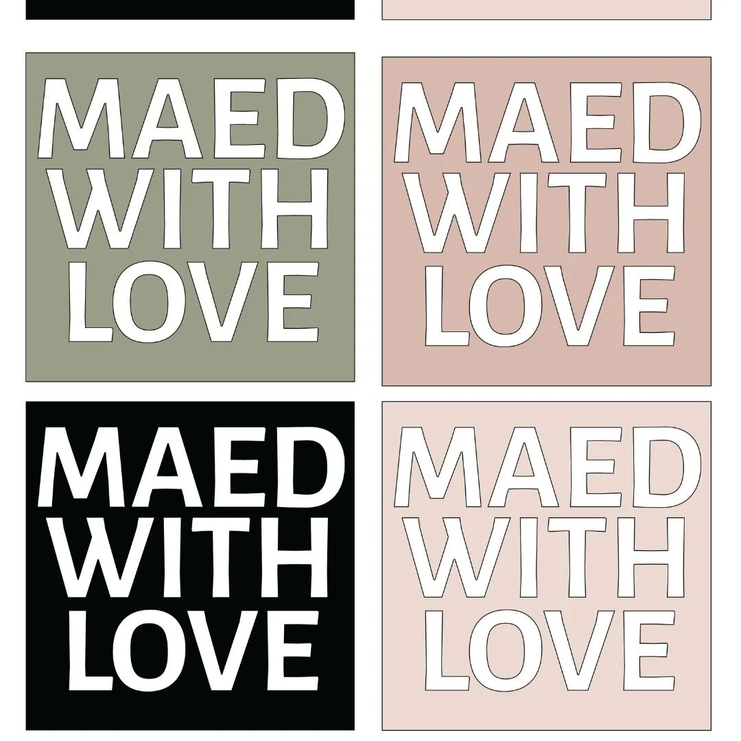 Brand Identity Presentation
“Maed With Love branding showcase with modern logo variations, warm color palette, and cohesive visual identity for an art studio established in 2020.”