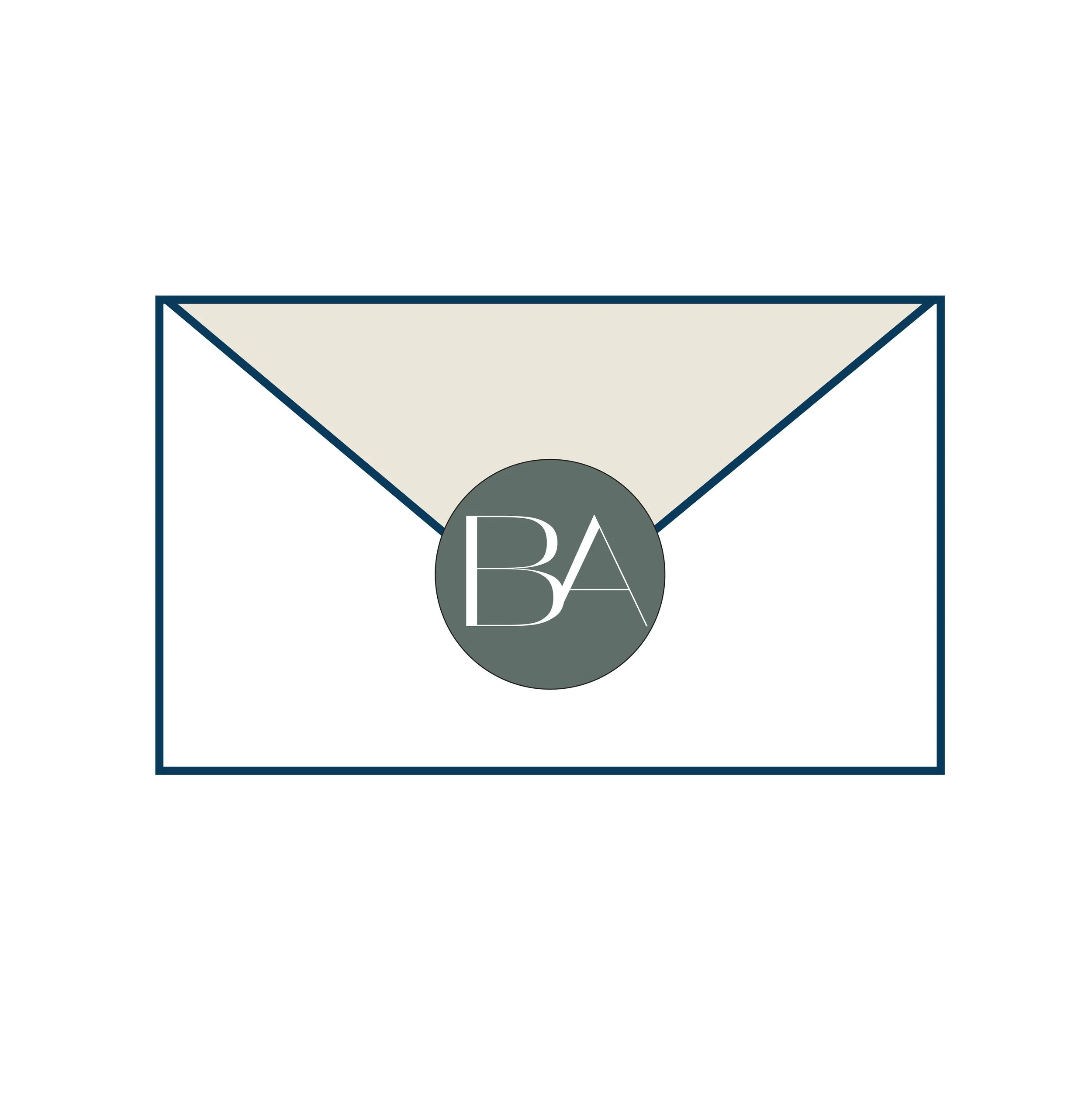 Envelope Mockup
“Custom branded envelope design for Beth Abney Copywriting featuring BA monogram seal and minimalist color palette.”