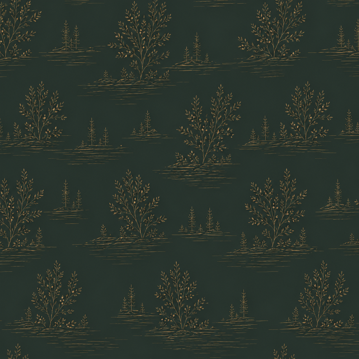 Dark Green Botanical Resort Pattern