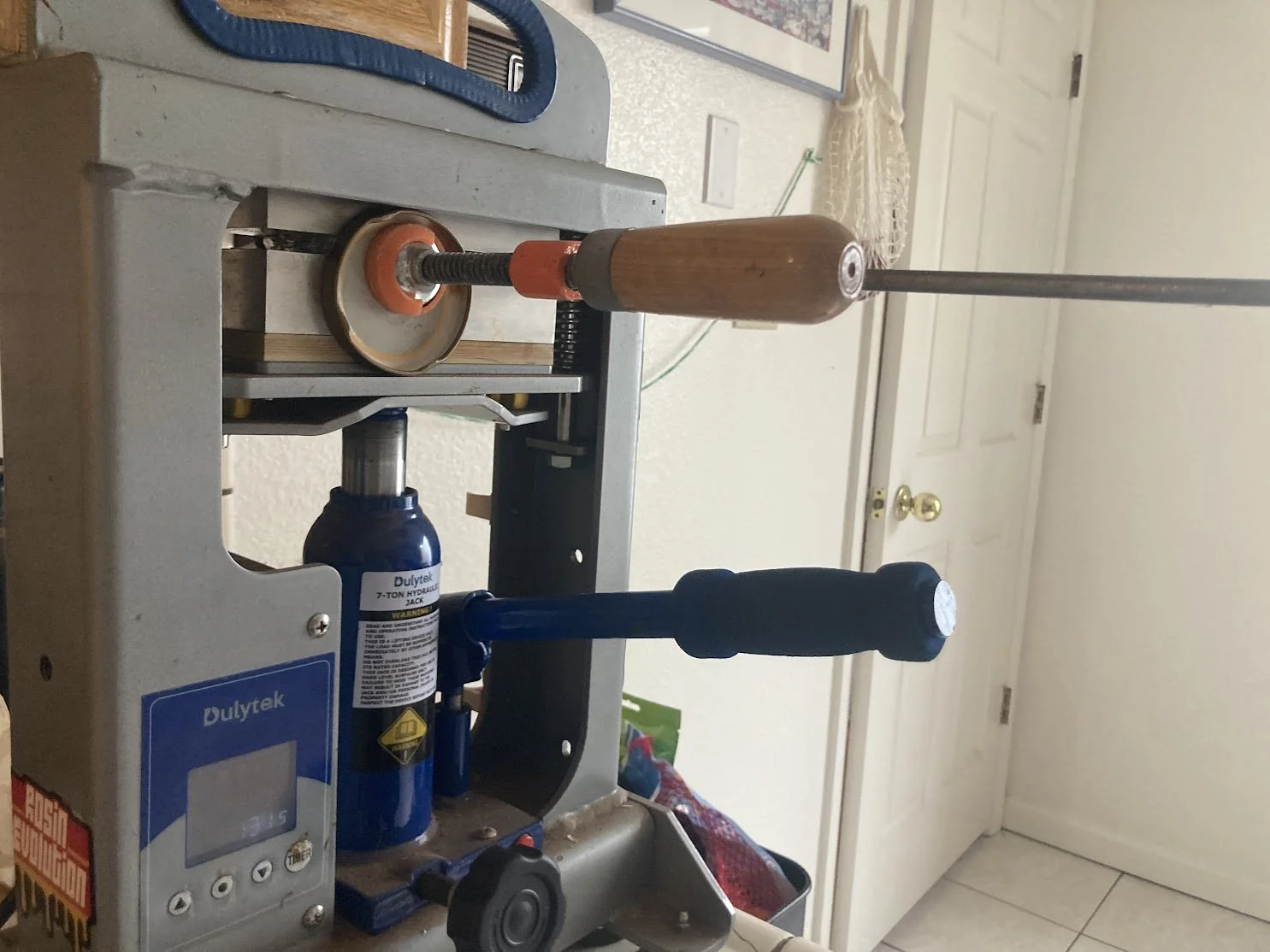 Particle board being pressed.JPG