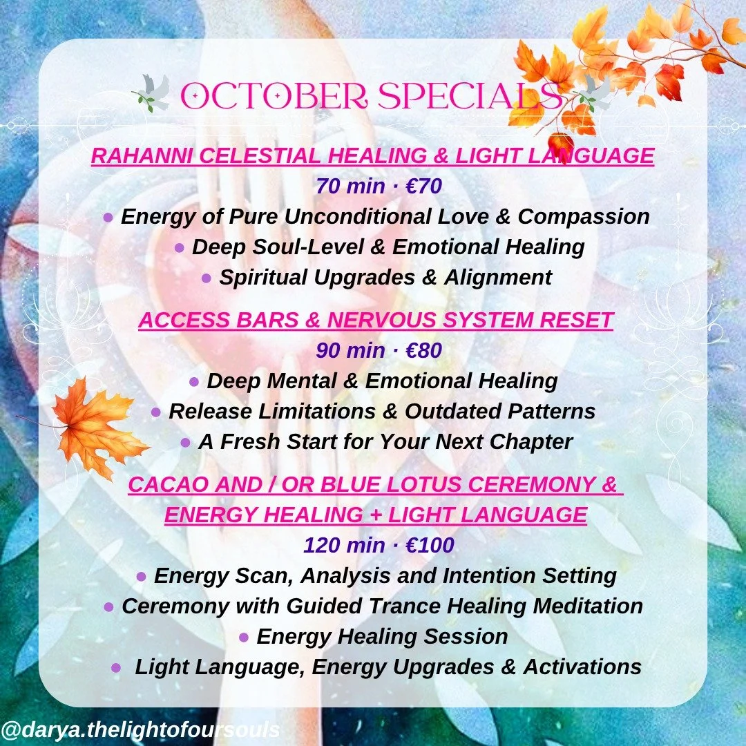 ✨ 𝑵𝒆𝒘 𝑺𝒆𝒔𝒔𝒊𝒐𝒏 𝑶𝒇𝒇𝒆𝒓𝒊𝒏𝒈𝒔 ✨
Dear Friends,
Joyful autumnal blessings 🍂 May this golden-leaf season bring you moments of stillness, self-care, and connection with the pure joy of your heart.

To honour Autumn &mdash; a time of reflect