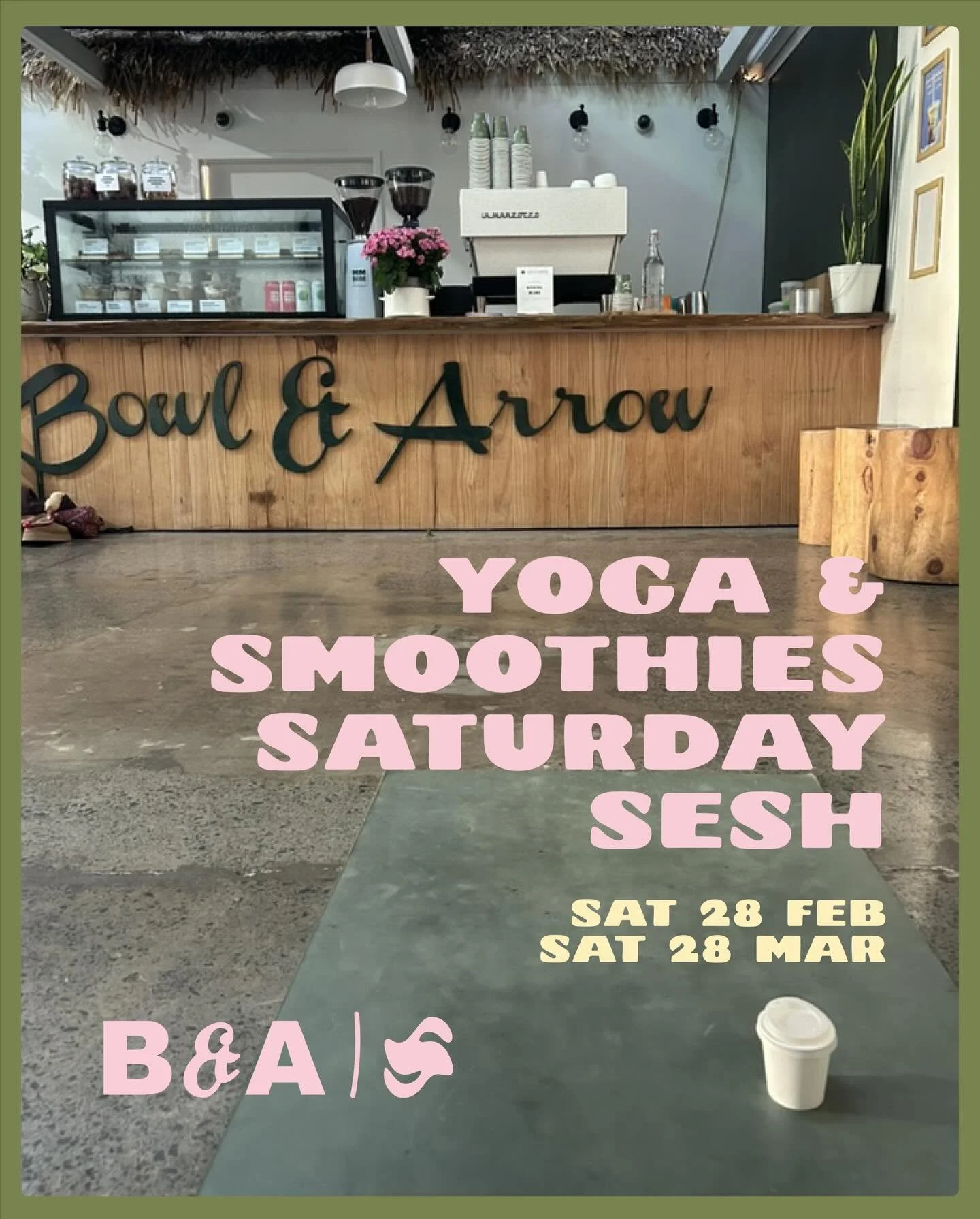 Join us and get stretchy this Saturday morning 🧘🏼&zwj;♀️ a yoga flow to start followed by your choice of smoothie bowl or acai and some friendly faces to hang with if you feel like sticking around! The last two events in this series have sold out s