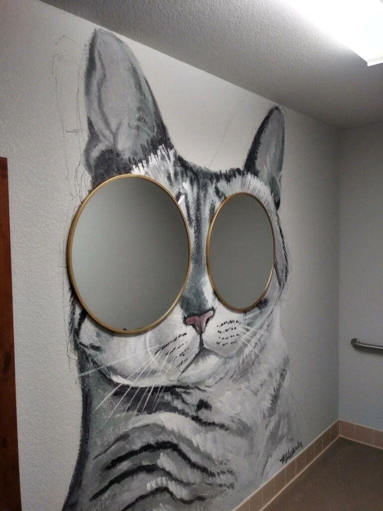 Client provided the vision for this mural at the onset of the project and wanted to use my cat, Kiki as the model.
