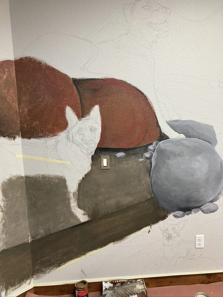 Mural in work progress photo