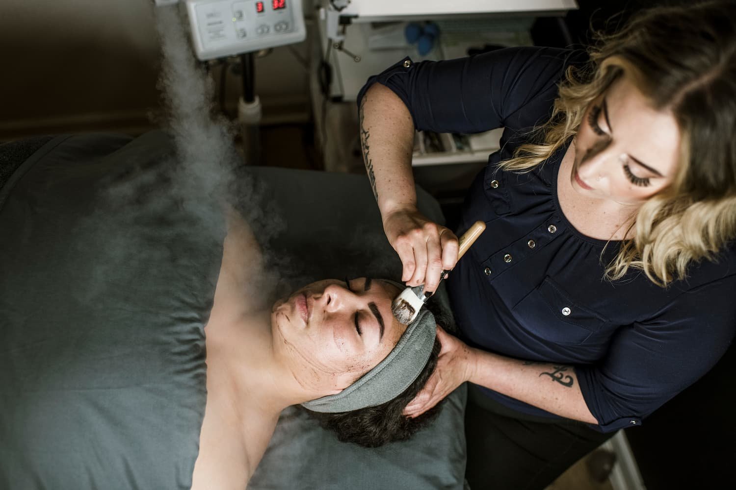 Clean, professional medical spa treatment room with neutral tones at Skin Detail Facial Boutique in Bend