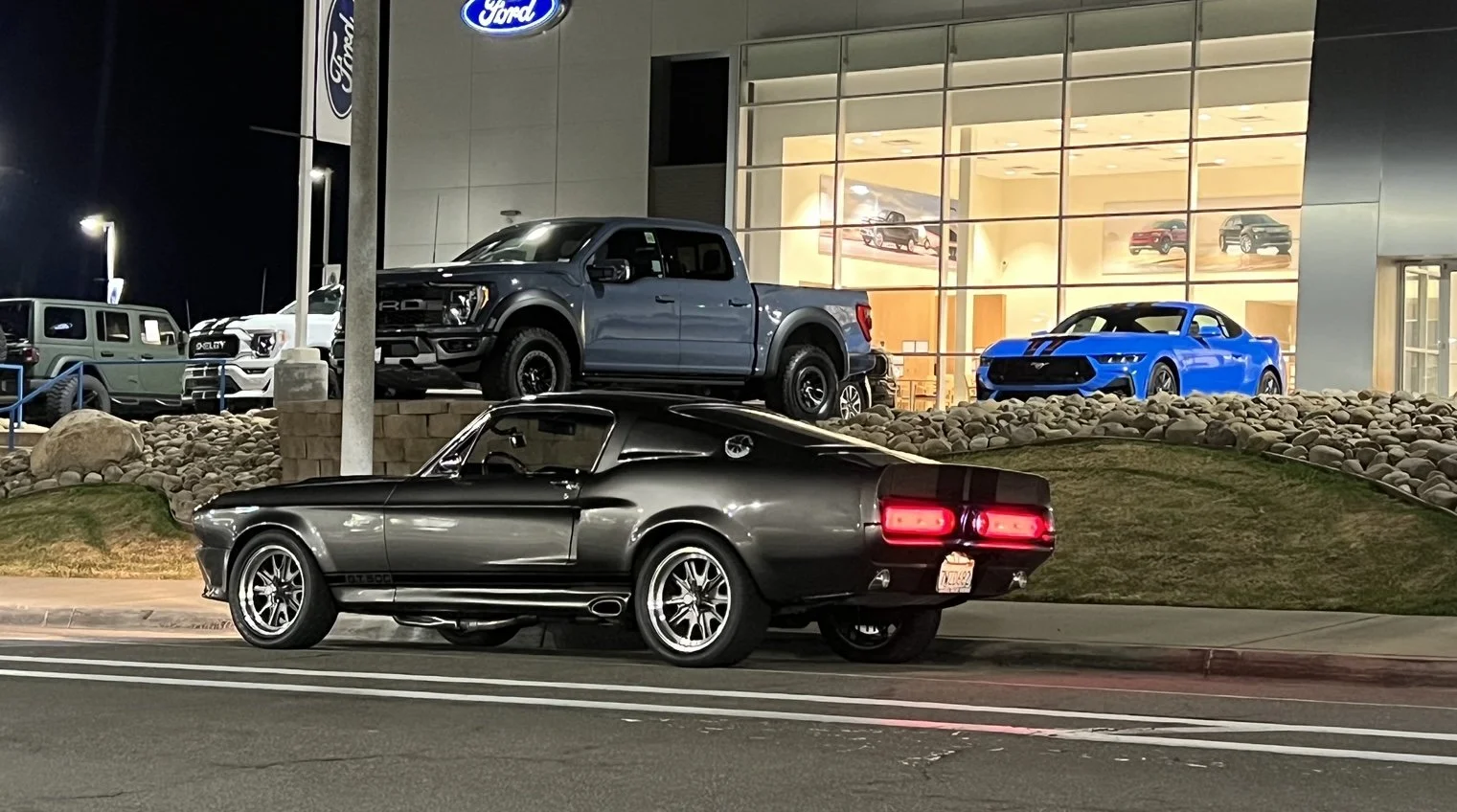Those LED tail lights are a full panel of less and glow bright.  No way to miss those tail lights