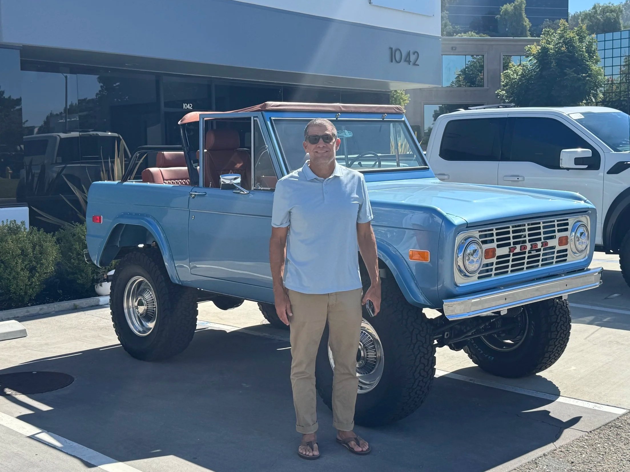 Happy, shocked and surprised we dropped in on our client for a in person test drive for him 