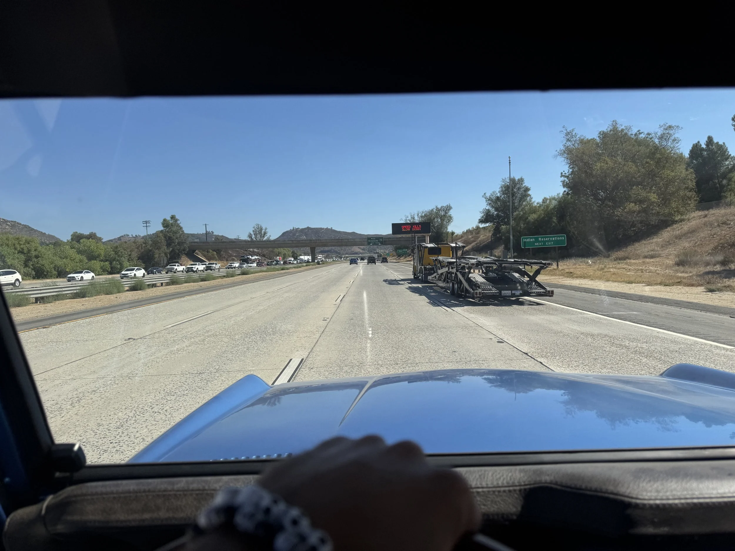 Out getting her highway miles
