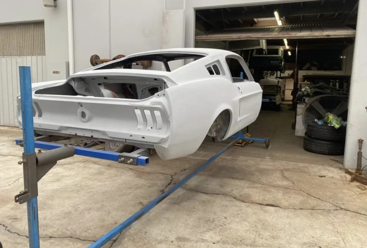 Our 67 Shelby/Eleanor build currently in progress.  Always start with a solid platform before anything is modified body or performance wise. 