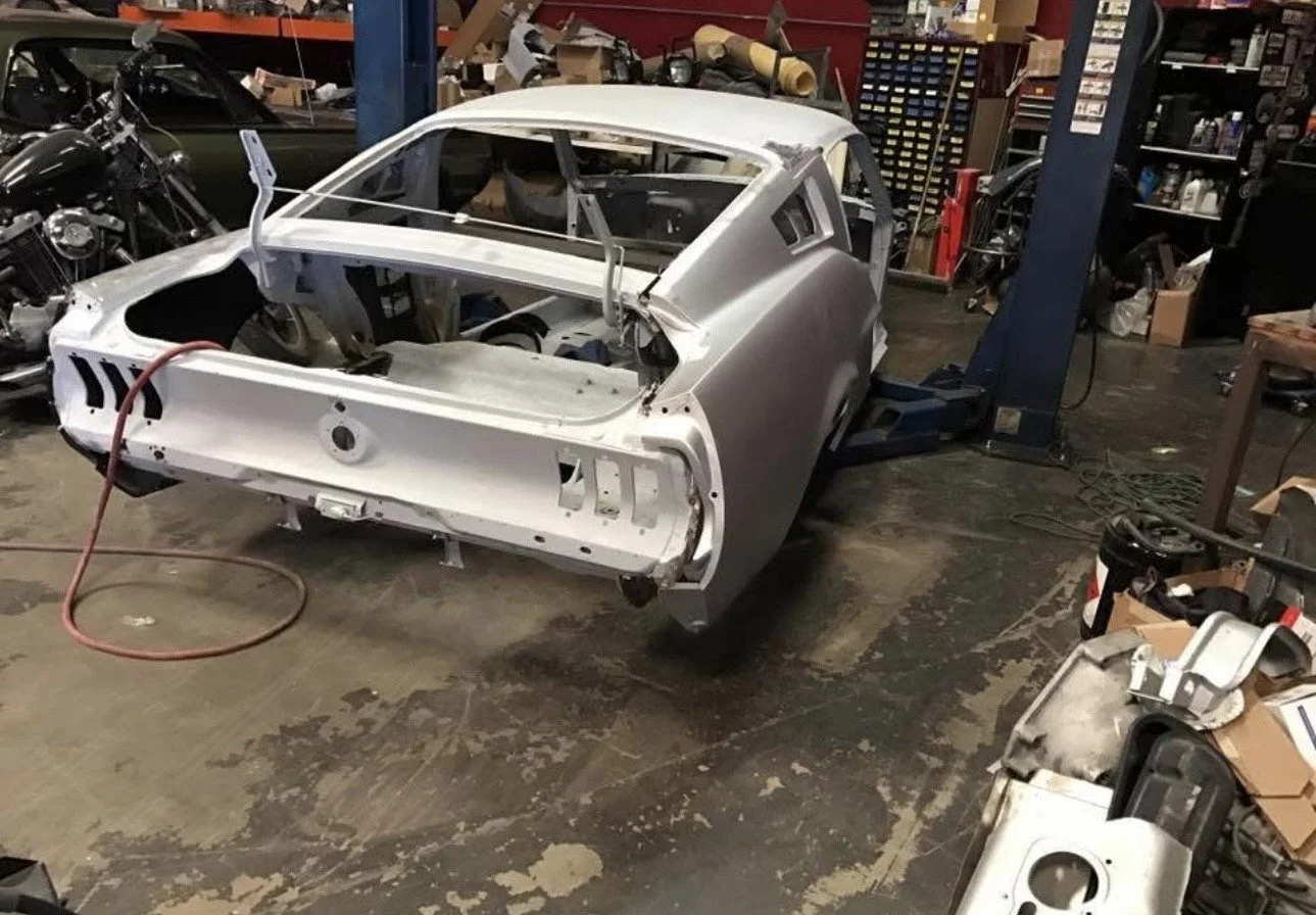 Coupe to fastback conversion in progress 