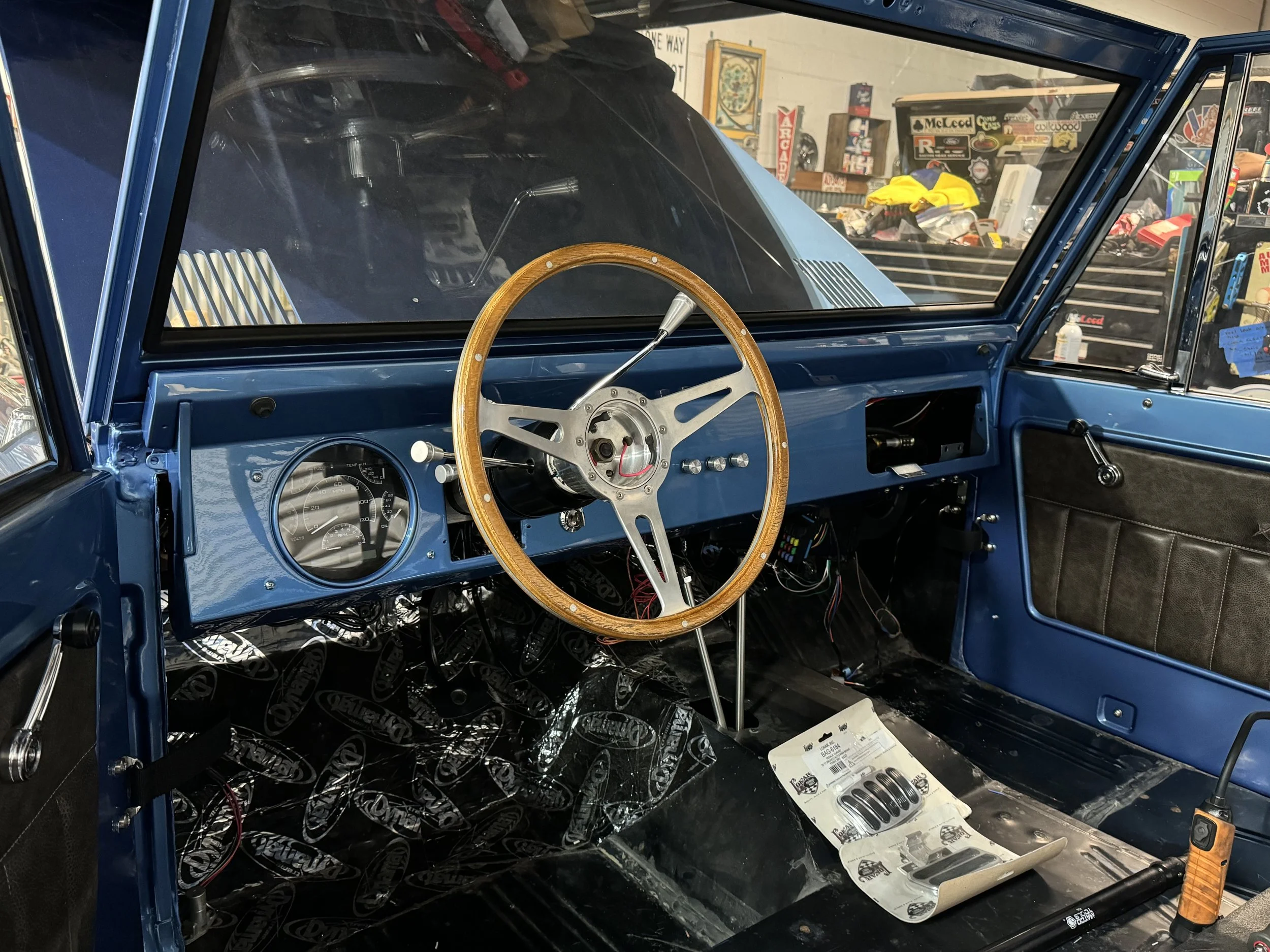 We love a good wood grain lecarra wheel on classy builds, it gives it that elegance.  This is our shop one, we also need to make sure it fits the interior too.