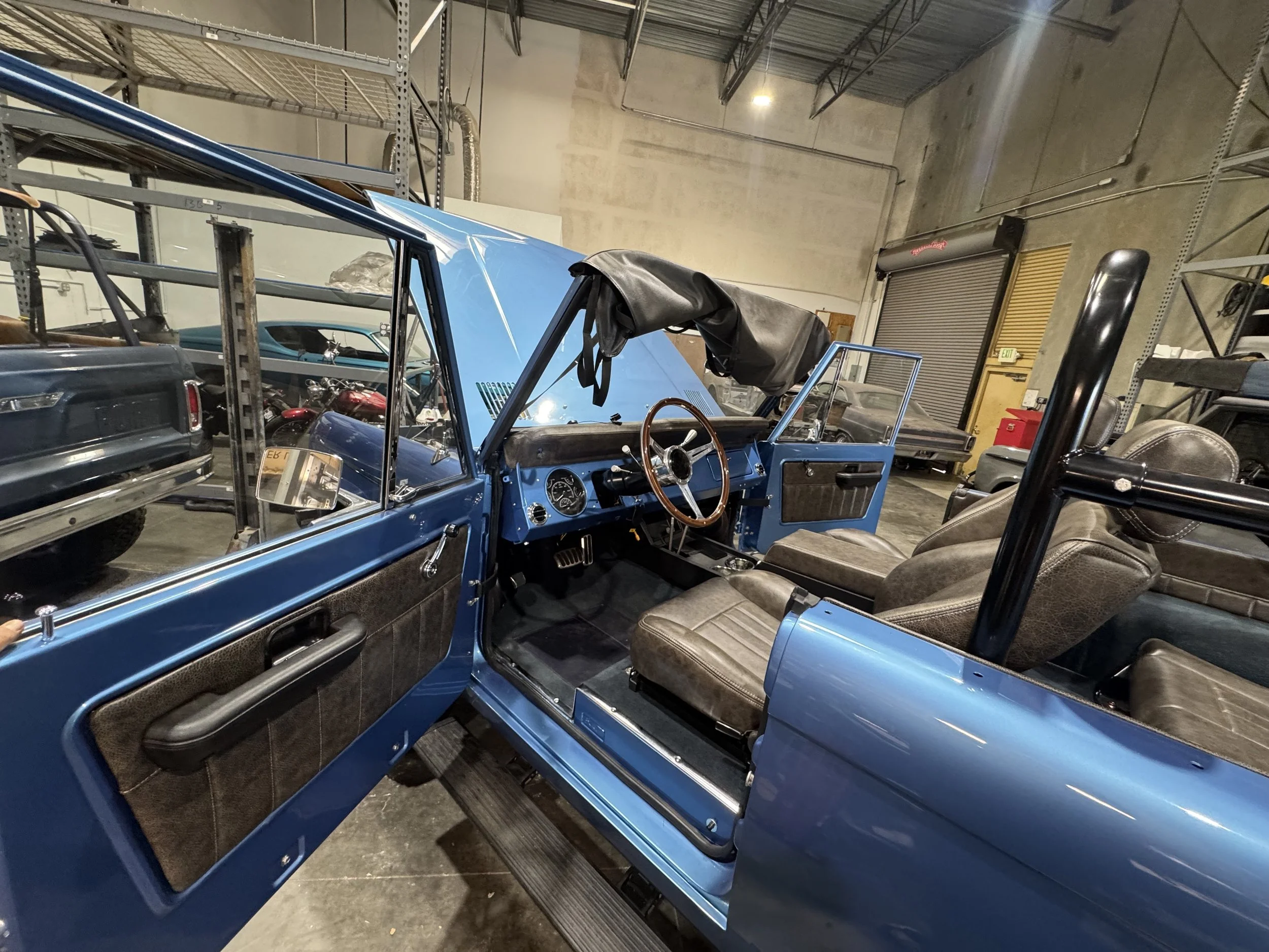 A view of our dash mods and interior coming all back together.  That change in angle really makes for a easy driving experience so you can concentrate on the road, not leaning into awaked positions to check gauges, or change your station.