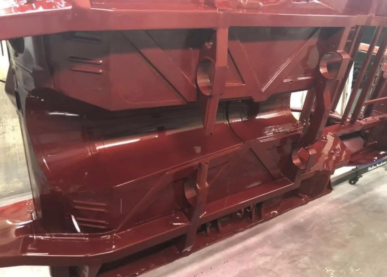 Rotisserie shot for the undercarriage. 71 Cuda