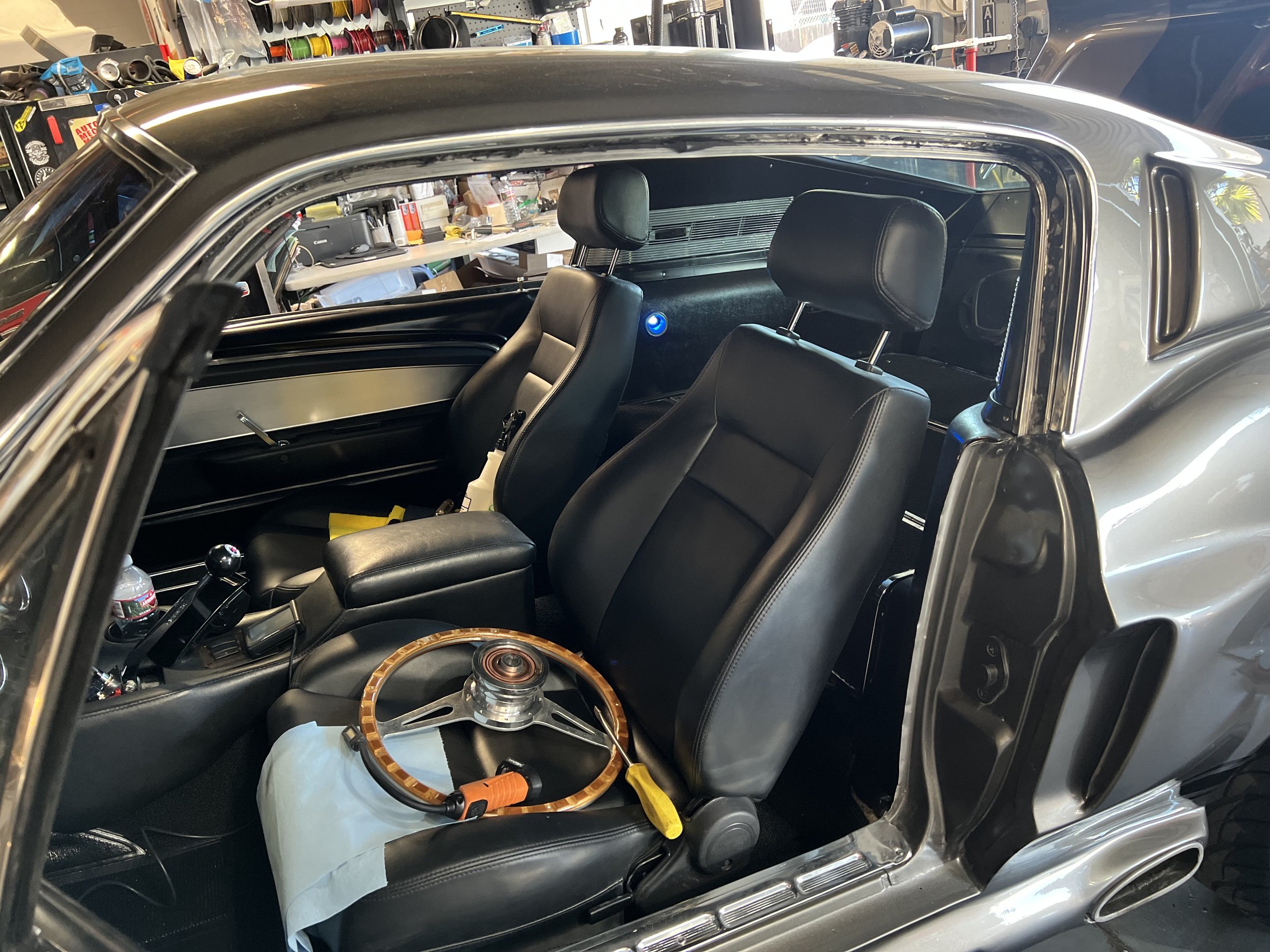 Test wheel sitting on the pro car seat, were almost ready to install the real one