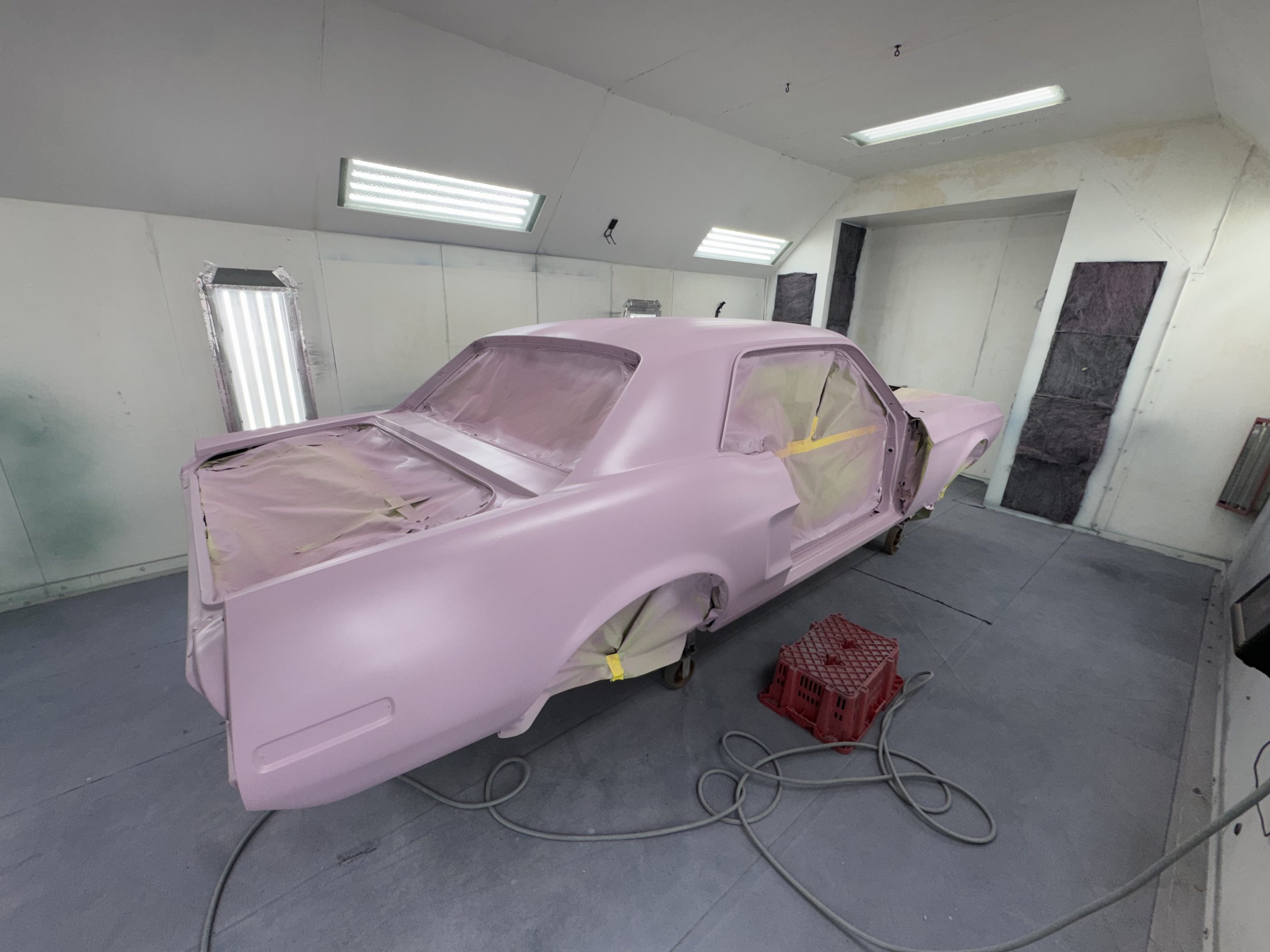 Not playboy pink, but that is Optix, we love it because it sands grey, making sure we don't miss anything with this built in guide coat.