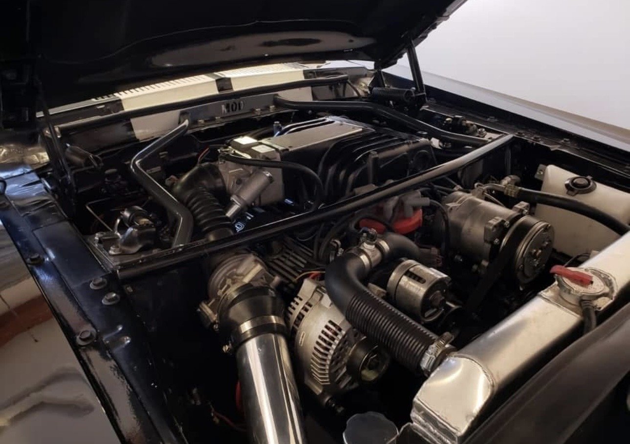 Maeir Racing makes this special export brace to clear a fox body 5.0 Intake.  We love the serpentine drive set ups and take advantage of the 3G alternators to make sure plenty of power is supplied for all our electrical needs.