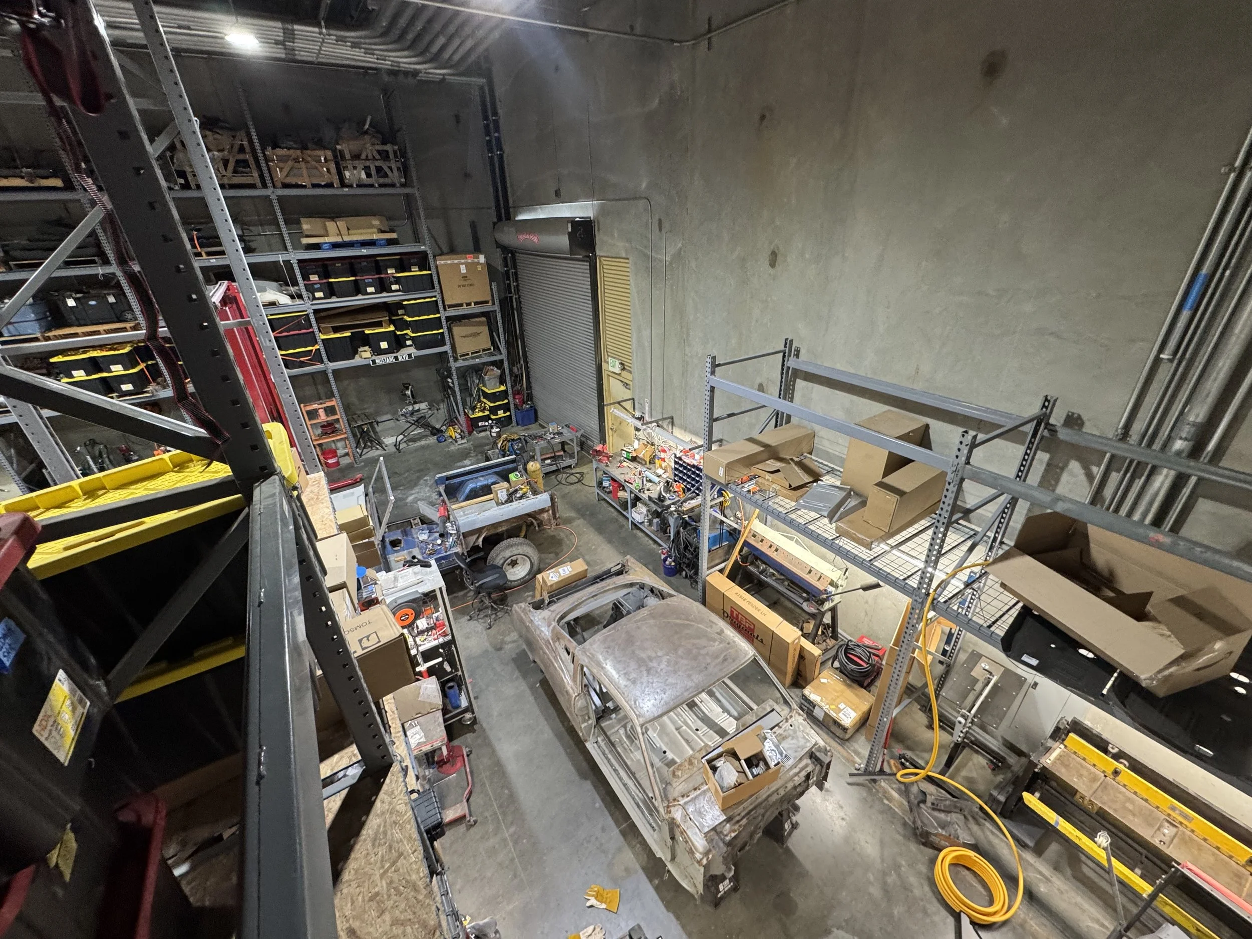 Overhead view of our fabrication area