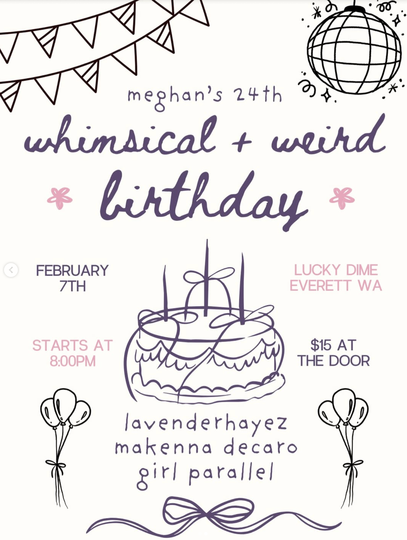 LIVE BANDS! LAVENDERHAYEZ / MAKENNA DECARO / GIRL PARALLEL