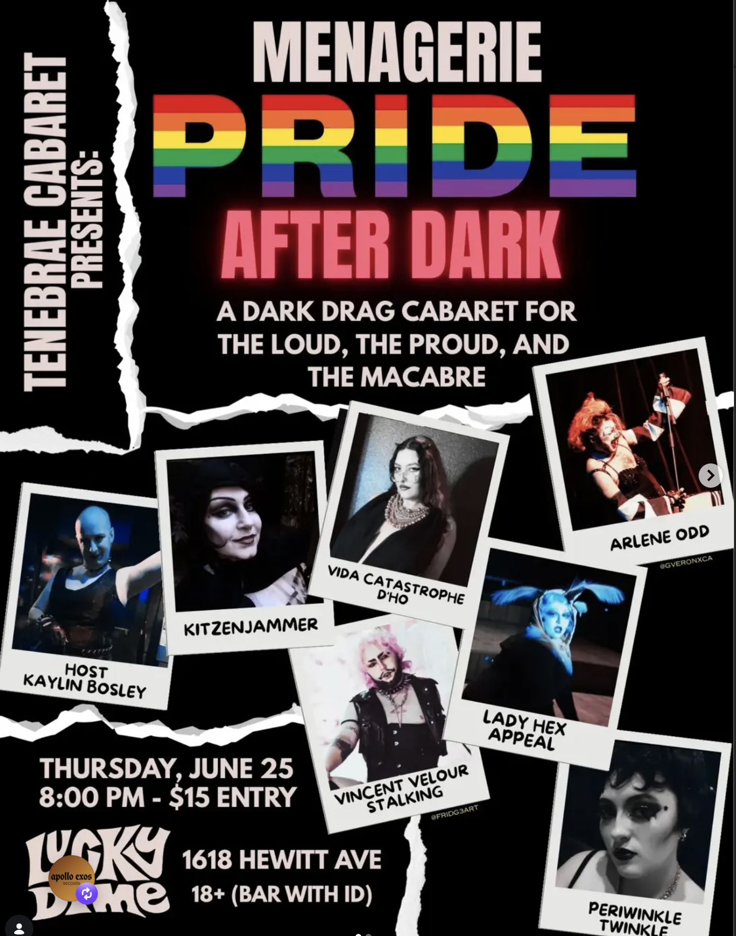 Tenebrae Cabaret! PRIDE AFTER DARK!