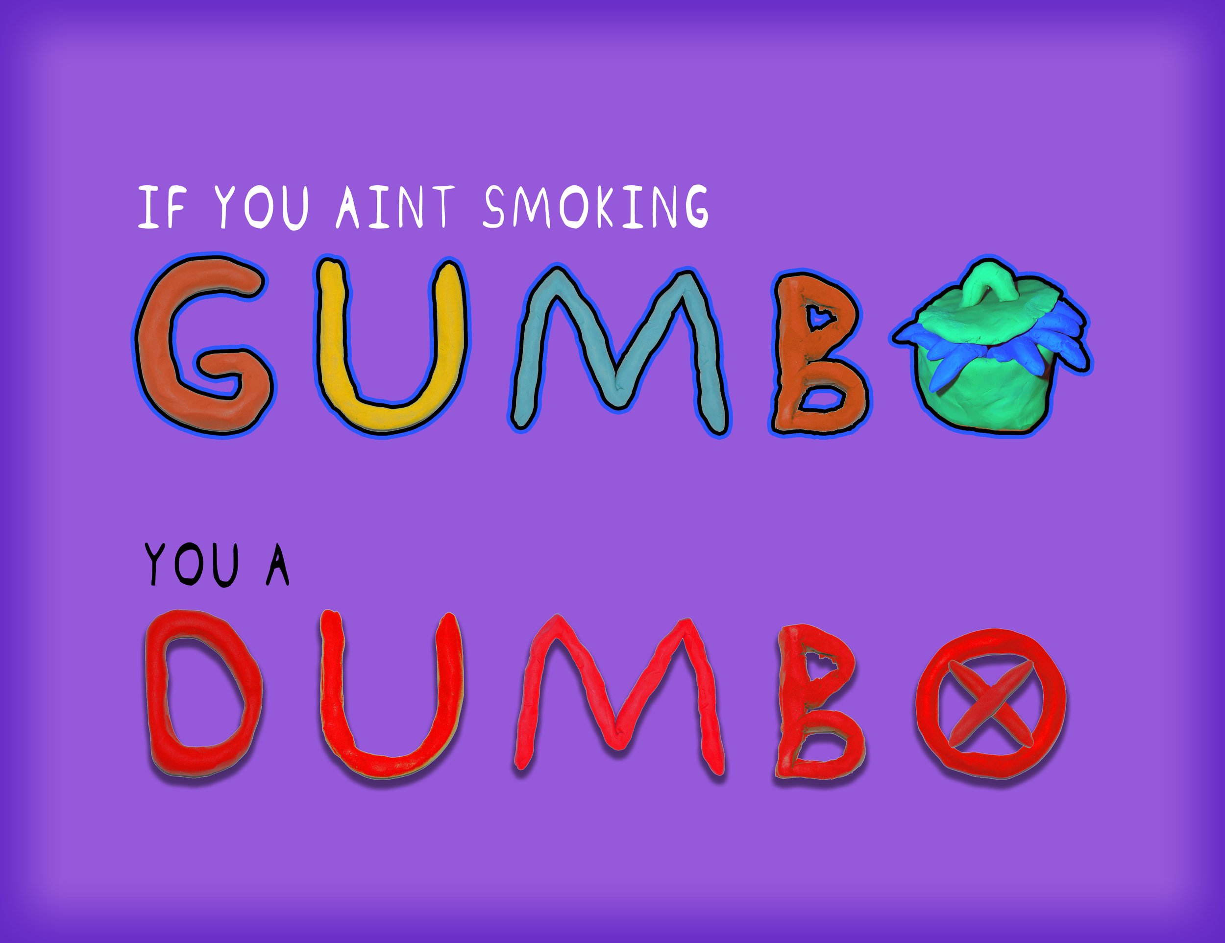 A claymation ad commercial promo graphic design that Cameron Whitaker from Nosebag Media made for Gumbo Brands, a cannabis weed marijuana disposable tincture company.