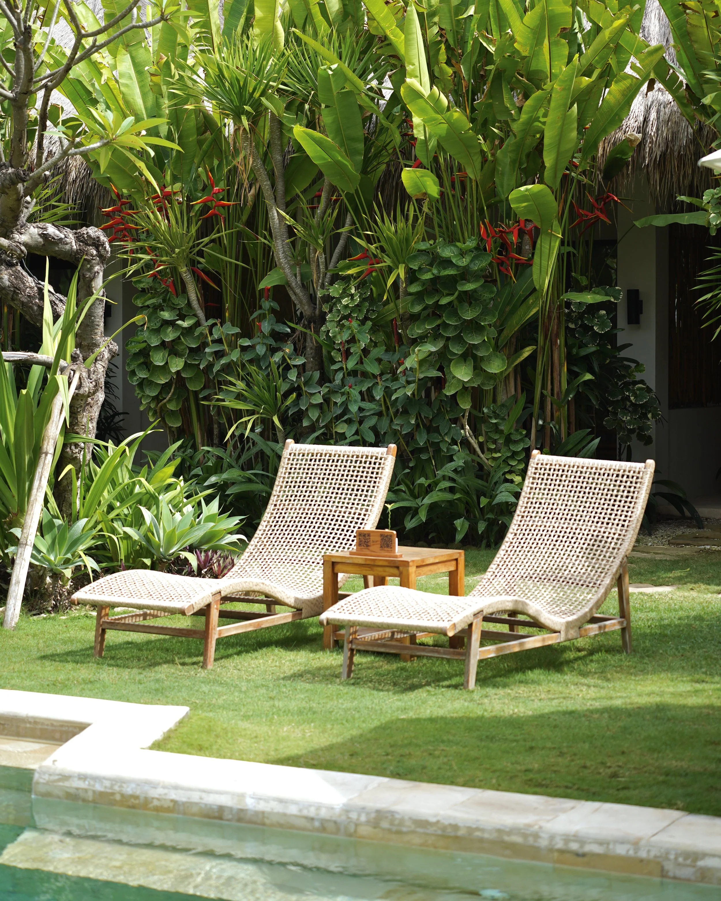 relaxing by the pool women's surf retreat