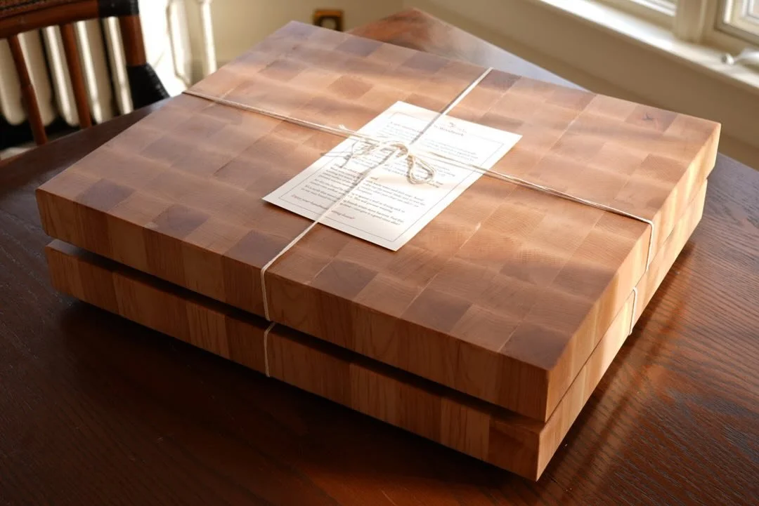 Custom order for two maple end grain cutting boards for a neighbor I sent out a few weeks back + care instructions 👌🪚

#woodwork #woodworking
