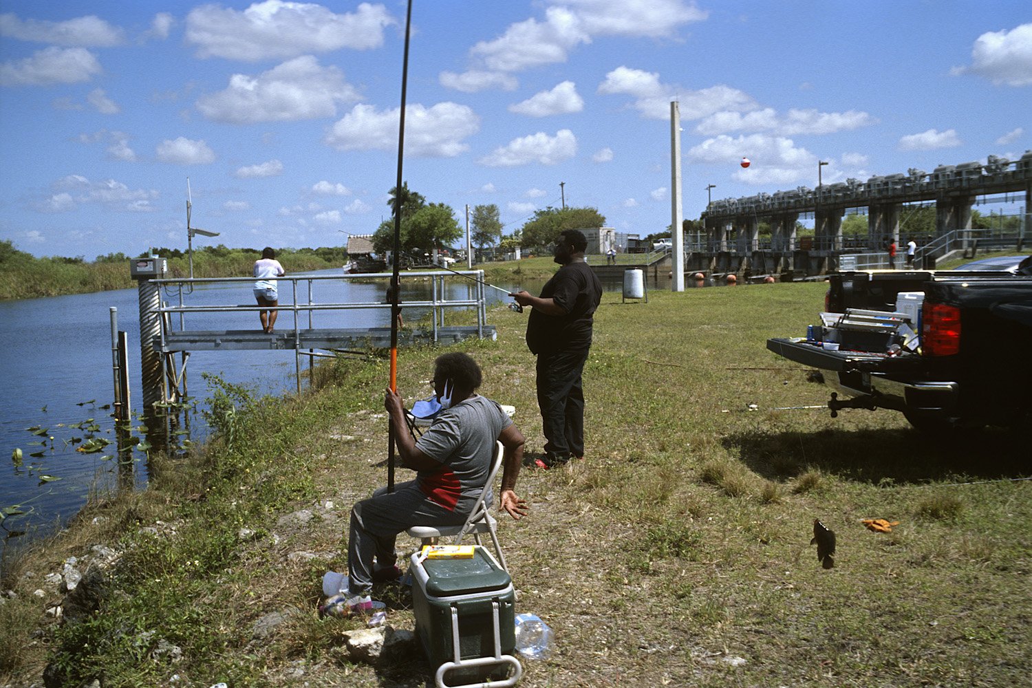 Family fishing near Everglades, Florida