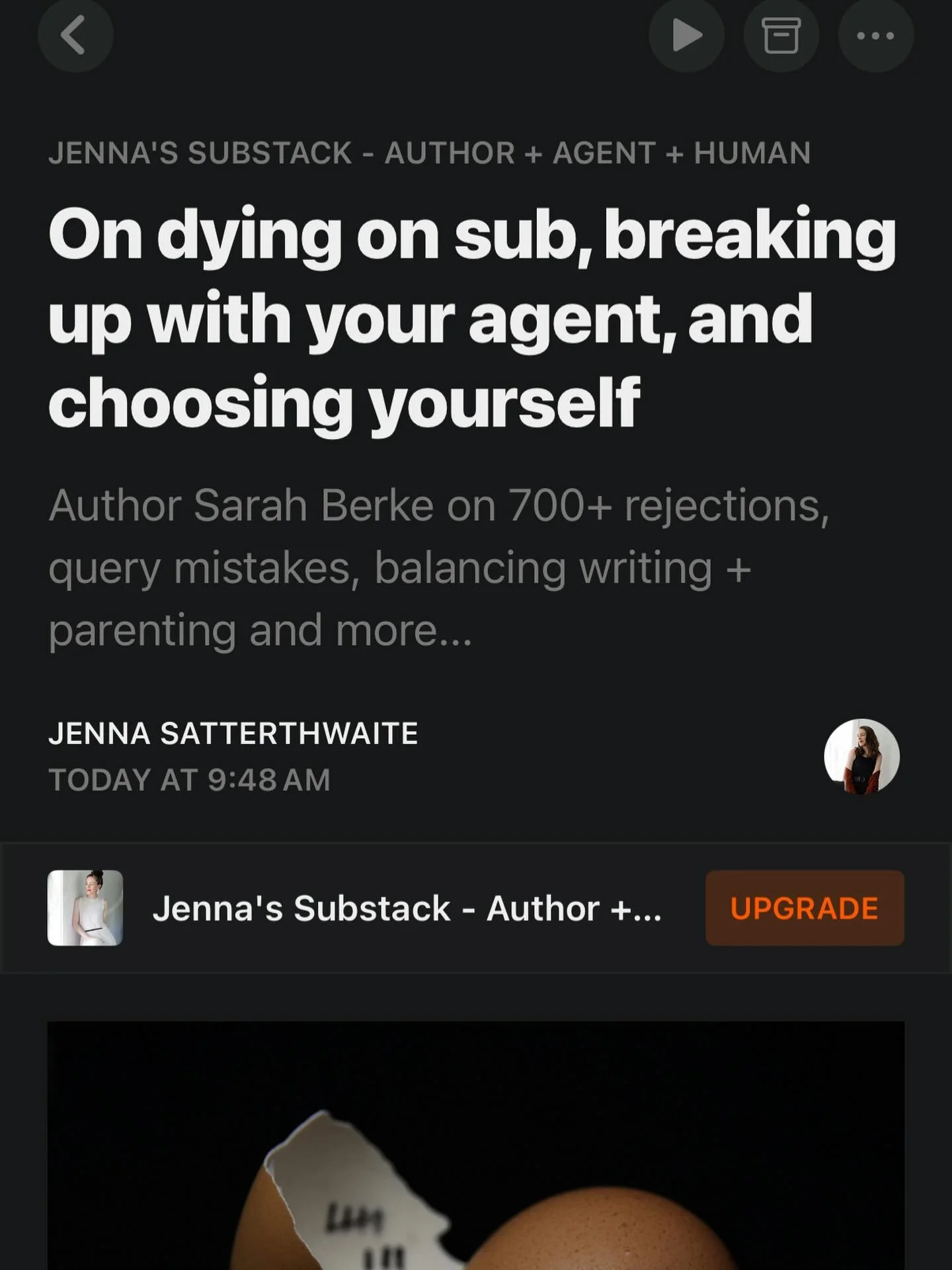 So lovely and generous of @jenna.satterthwaite.author to open up her massively popular newsletter to guest posts and interviews!! Thrilled to have had the opportunity to tell my story!

Here&rsquo;s the link if you want to check it out!

https://open