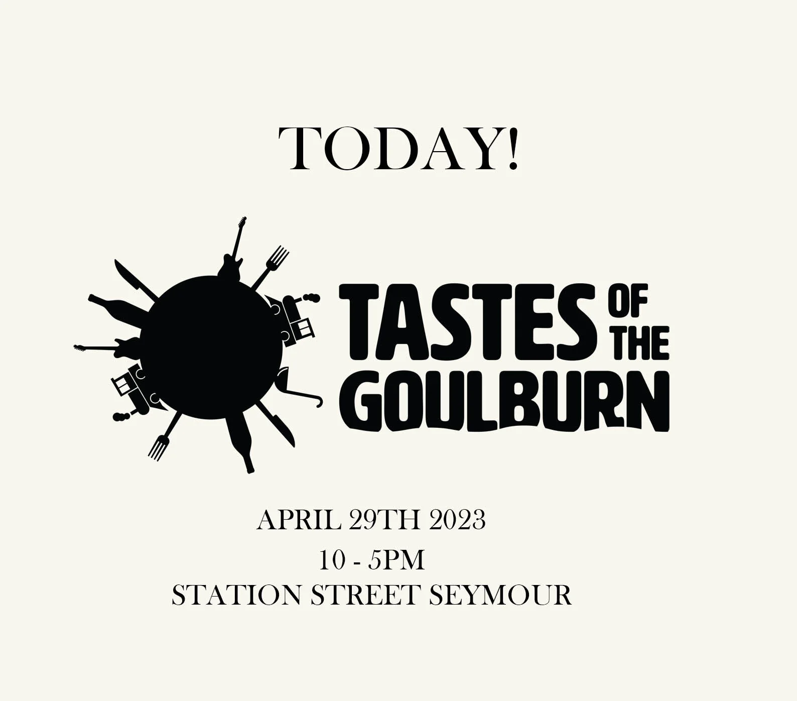 Tastes of the Goulburn &mdash; it's TODAY! 

We'll see you there.

Station Street, Seymour 10am-5pm

#tastesofthegoulburn #TOTG #exploreseymour #goulburnvalley #goseymour
