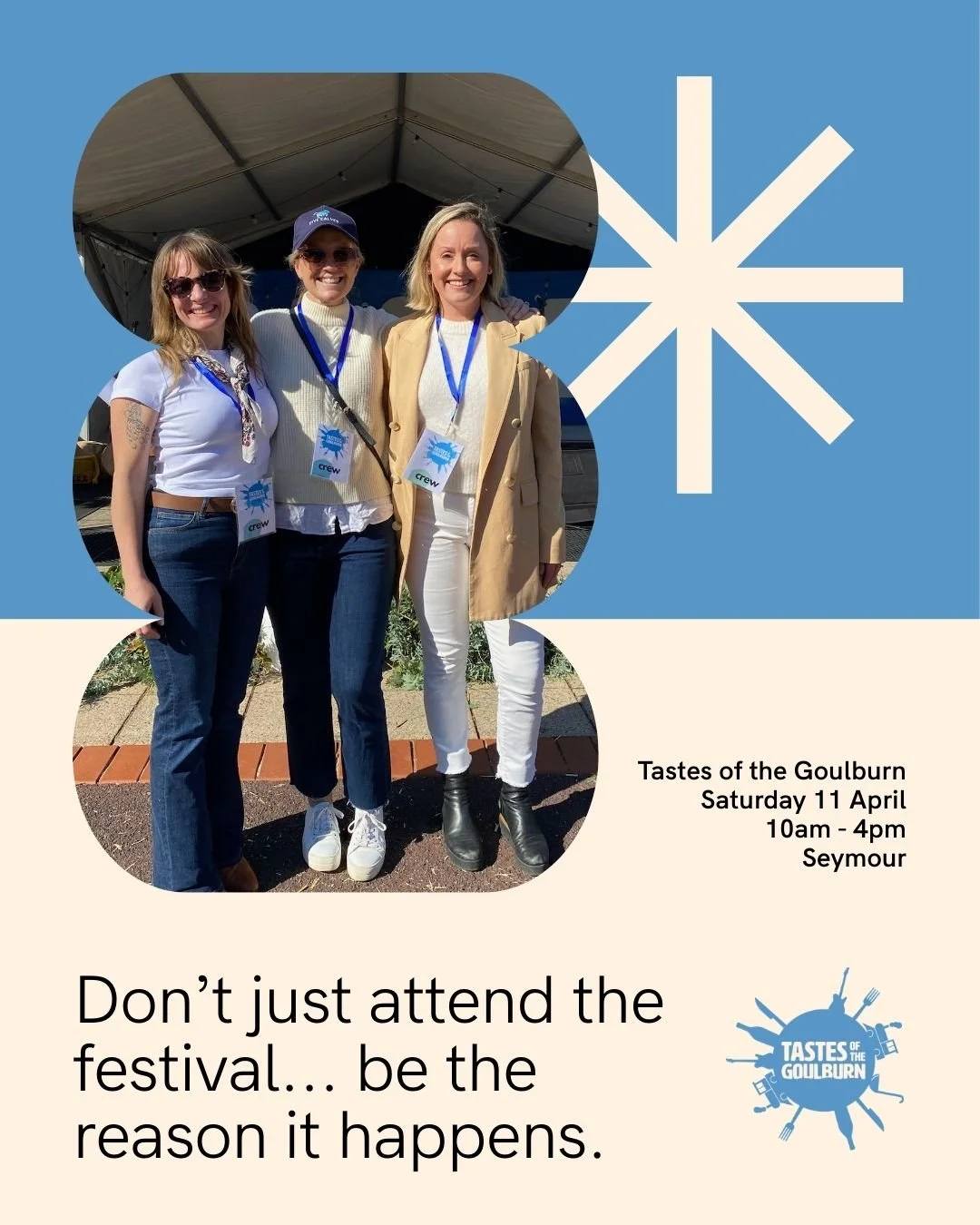 Want to be part of creating something memorable? Part of the team who continue delivering an award-worthy street party? Hands on in welcoming guests to Station Street, Seymour?

We are looking for volunteers to help us welcome people in style at Tast