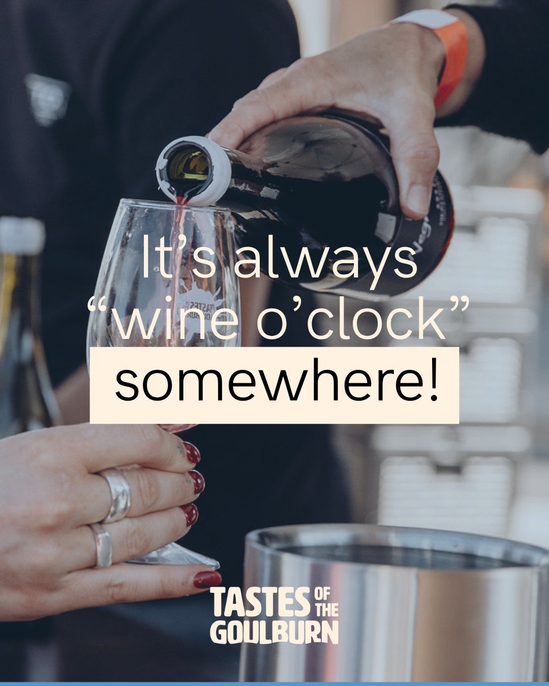 It&rsquo;s always wine o&rsquo;clock somewhere&hellip; and lucky for you, we know exactly where to be when the clock strikes 🍷😉

At Tastes of the Goulburn, &ldquo;wine o&rsquo;clock&rdquo; isn&rsquo;t just a moment &mdash; it&rsquo;s our mantra.

I