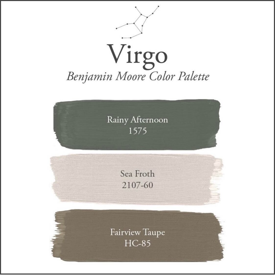 It&rsquo;s #VirgoSeason and @benjaminmoore has created the perfect #Virgo (Aug 23 - Sept 22) colour palette to inspire personal harmony while getting things done. Virgos are innate perfectionists, rooted in stability, even in chaotic times. Darker gr