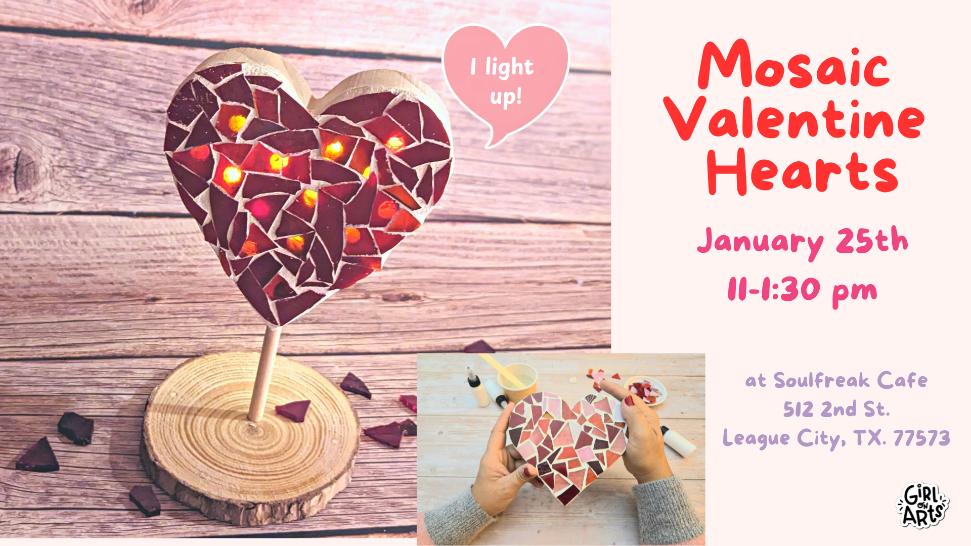 Mosaic Valentine Hearts at Soulfreak
