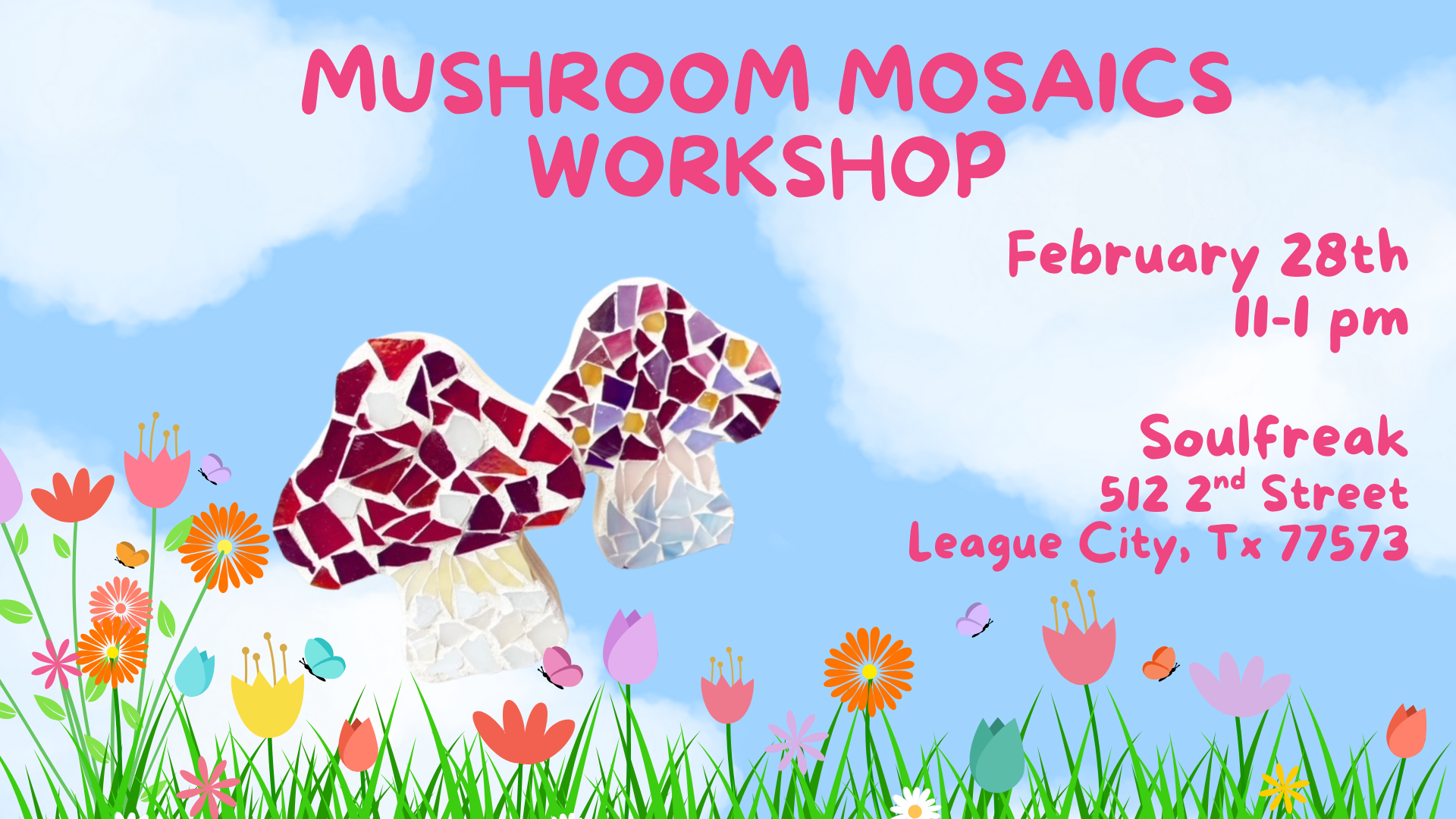 Mushroom Mosaic Workshop at Soulfreak Café 🍄