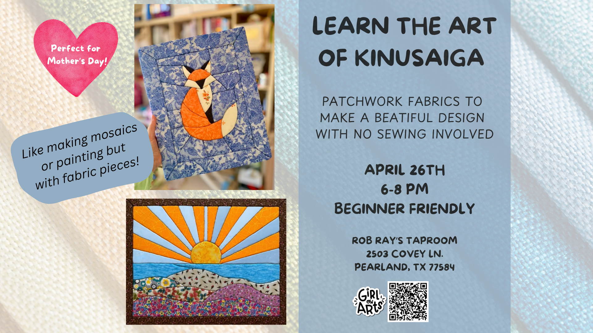 Learn the Art of Kinusaiga at Rob Ray's Taproom